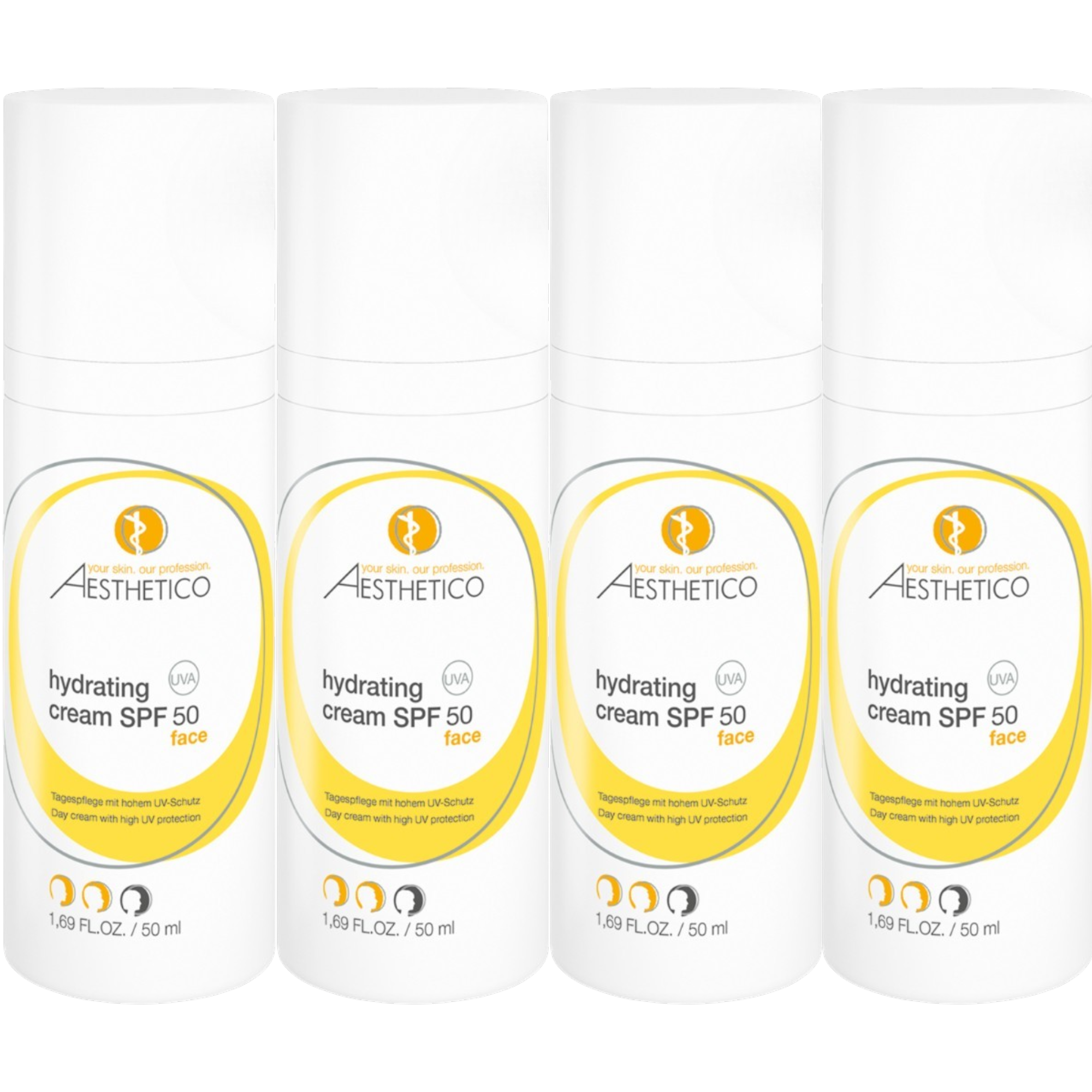 4er Pack - AESTHETICO hydrating cream SPF50, 50ml (4x50ml)