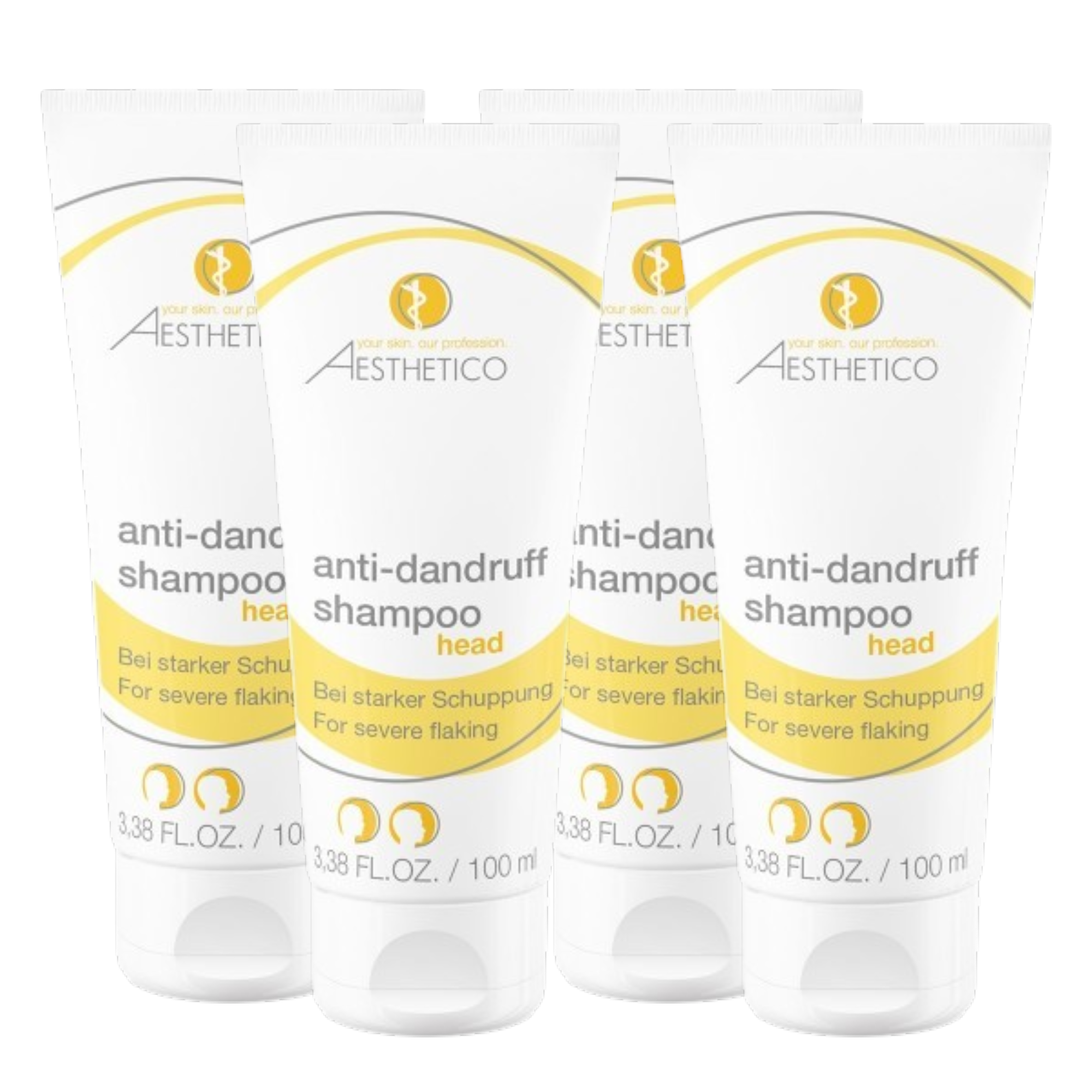 4er Pack - AESTHETICO anti-dandruff Shampoo 100ml (4x100ml)