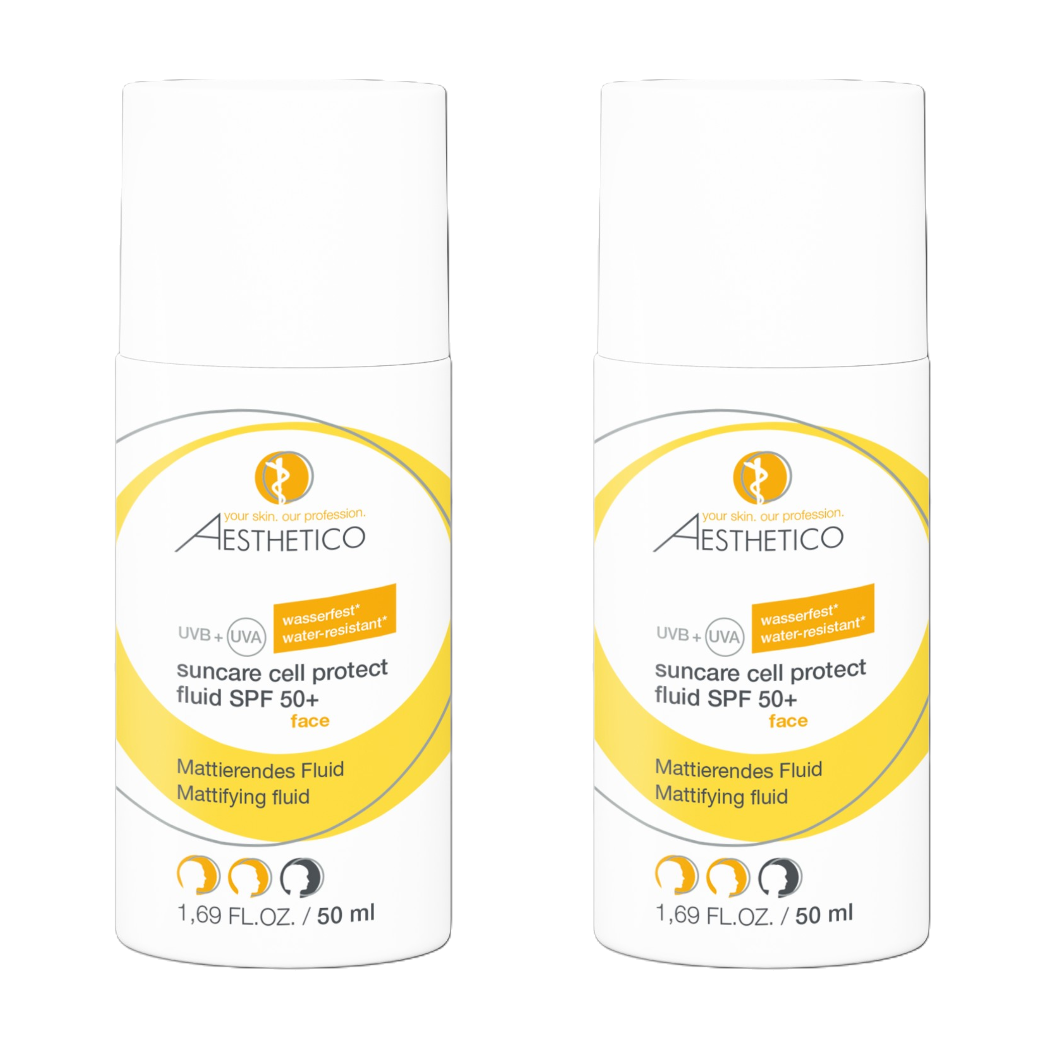 2er Pack - AESTHETICO suncare cell protect fluid SPF 50+, 50 ml