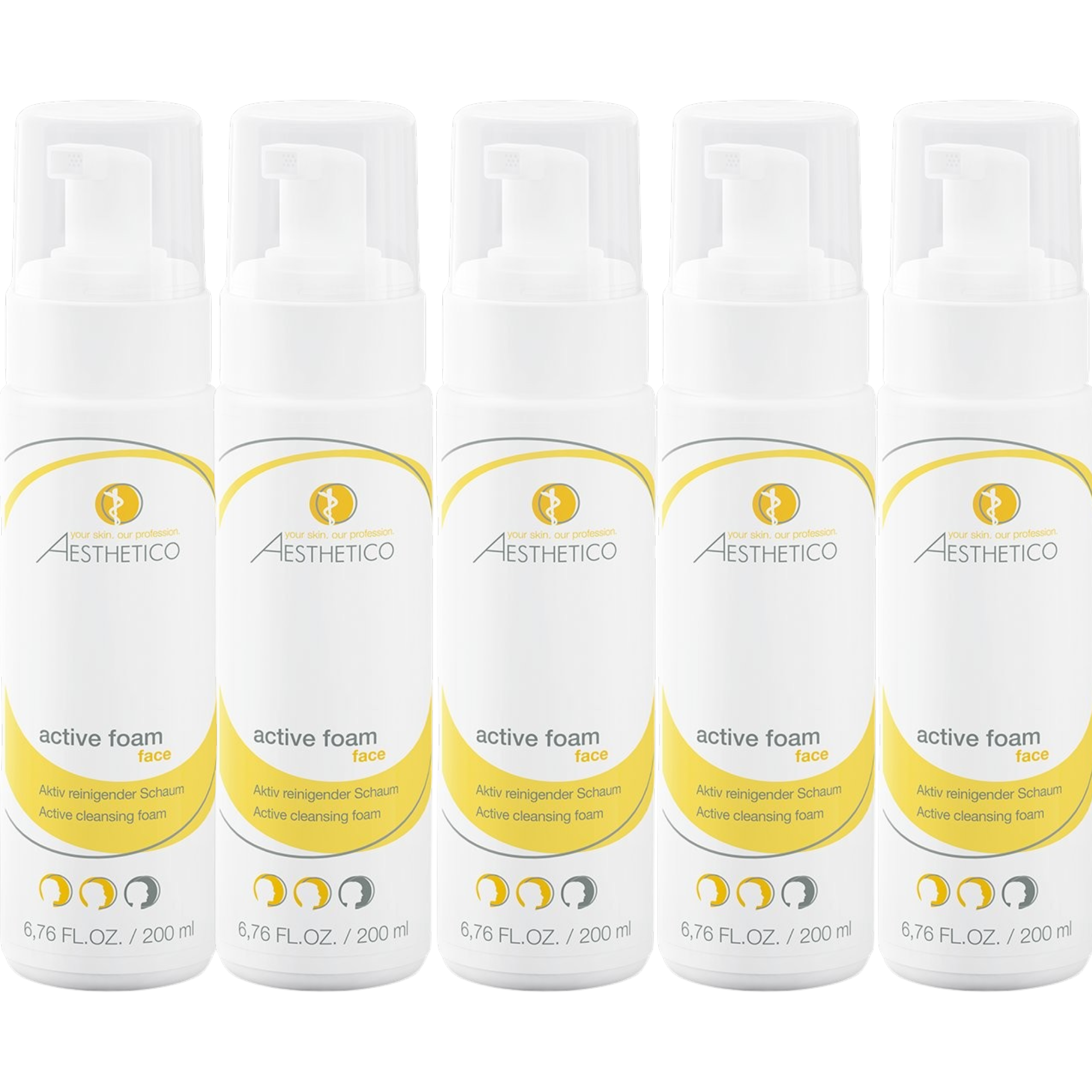 5er Pack - AESTHETICO active foam 200ml (5x200ml)
