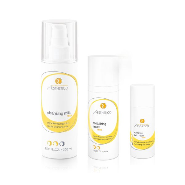 AESTHETICO cleansing milk, Revitalizing Cream & Sensitive Eye Cream Set, 265ml