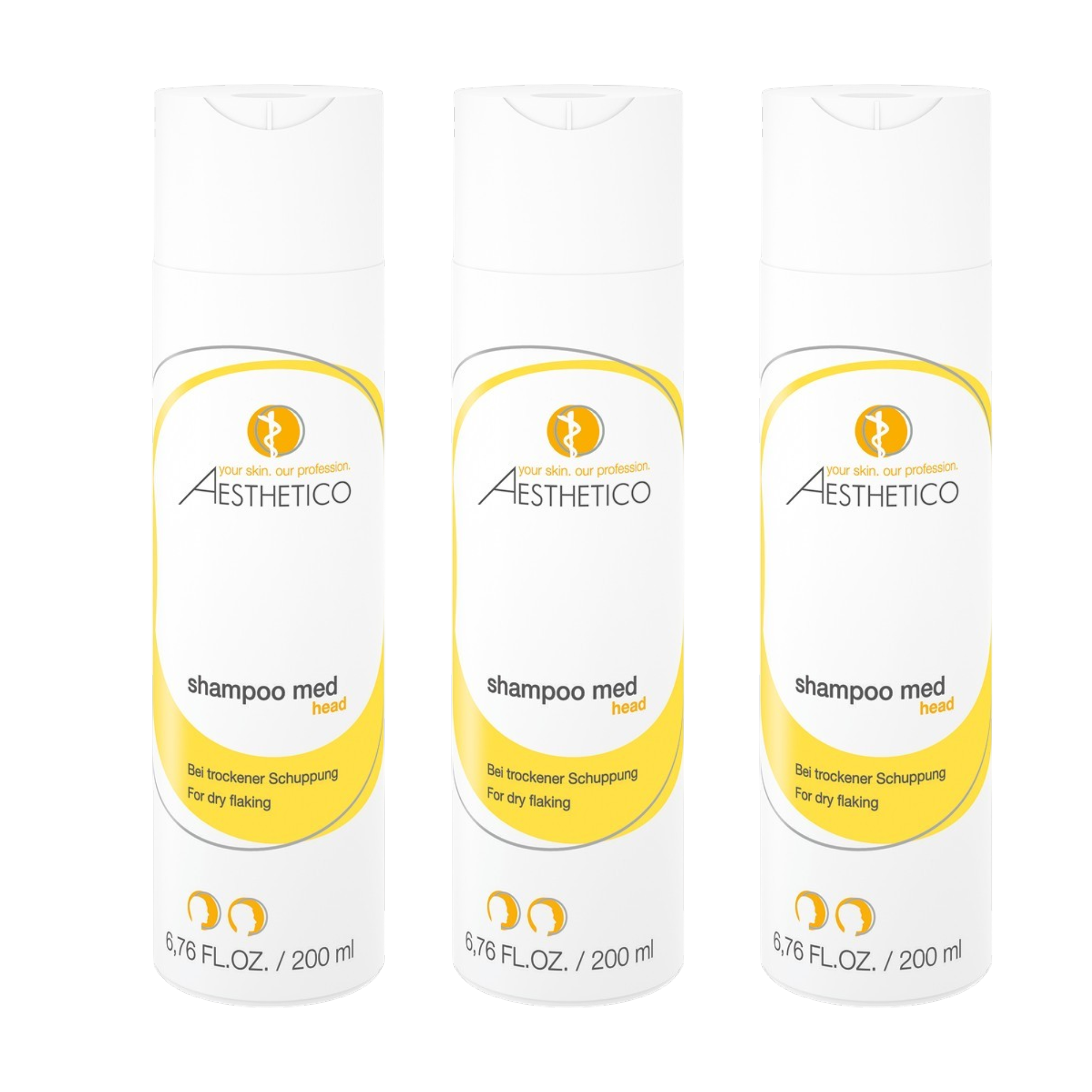 3er Pack - AESTHETICO shampoo med 200ml (3x200ml)