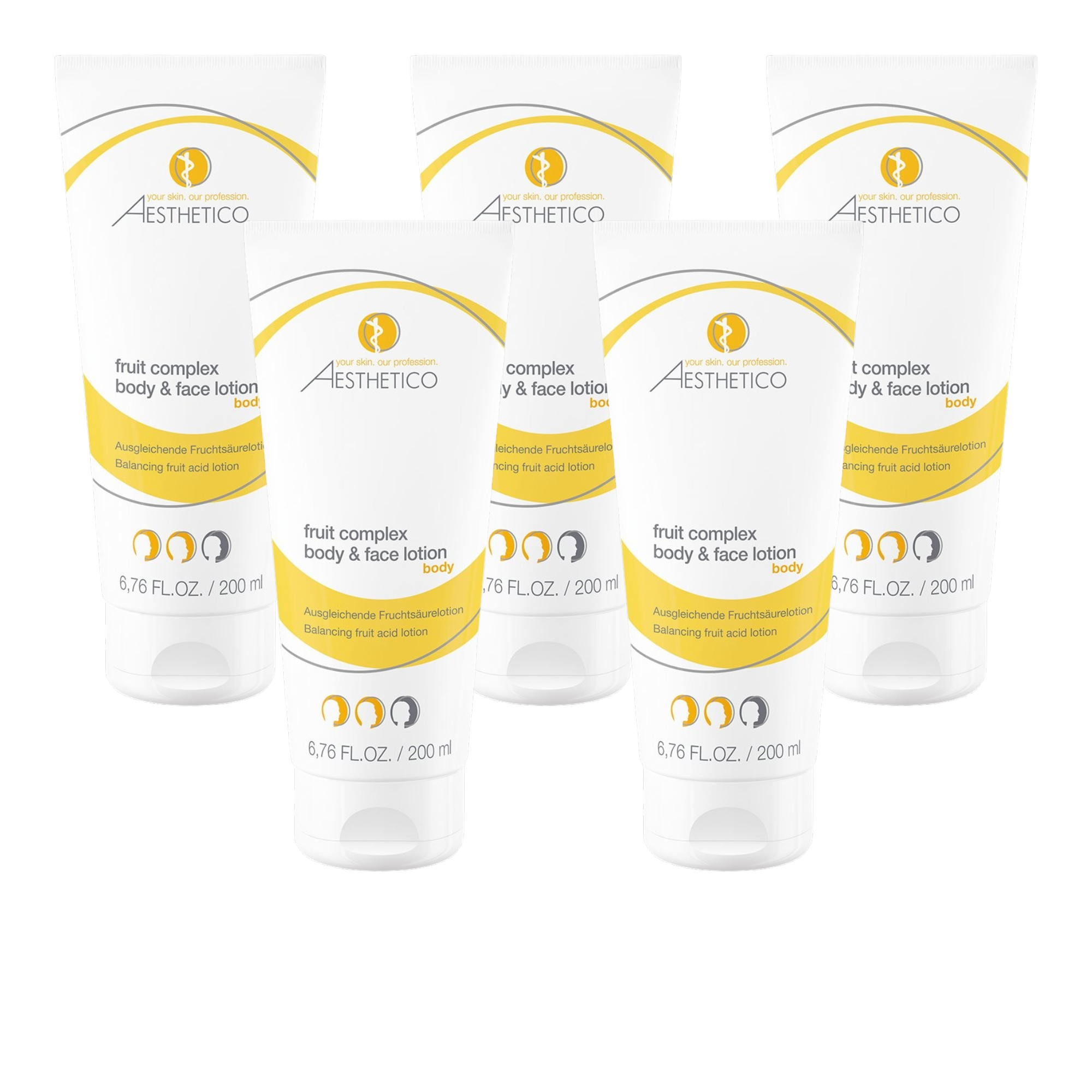 5er Pack - AESTHETICO fruit complex body & face lotion 200ml (5x200ml)
