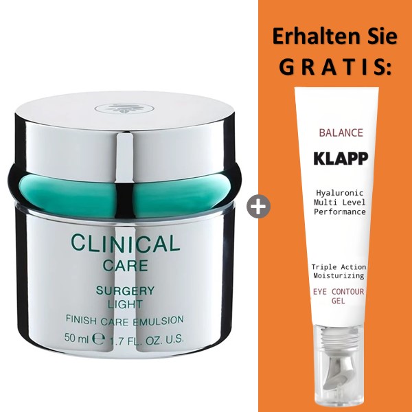 KLAPP Cosmetics CLINICAL Surgery Light Finish Care Emulsion 50ml + Balance Eye Contour Gel 15ml Grat