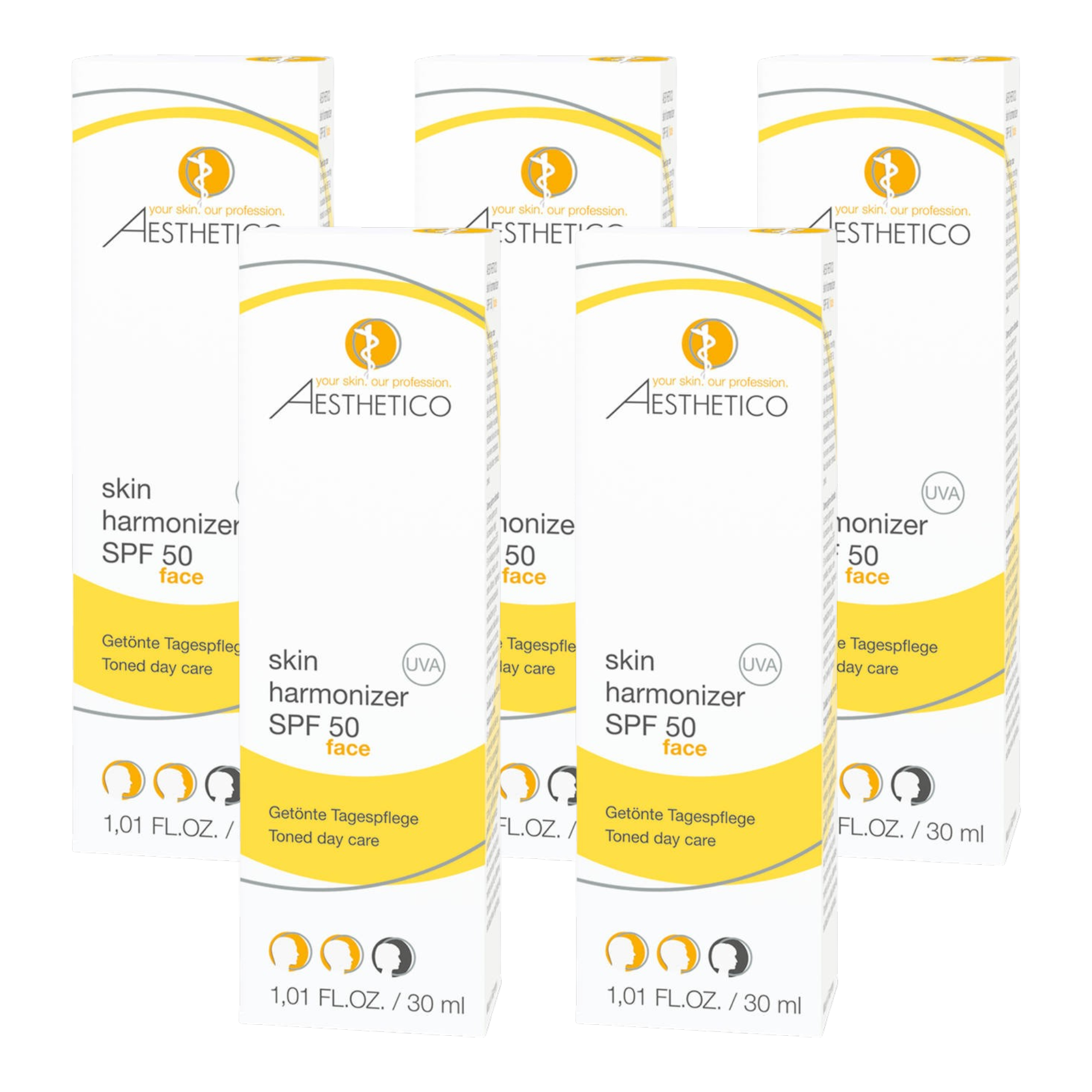 5er Pack - AESTHETICO skin harmonizer SPF50, 30ml (5x50ml)