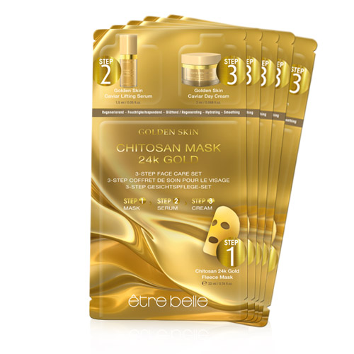 être belle Golden Skin 3-Step Gesichtspflege-Maske (5 Stk.)