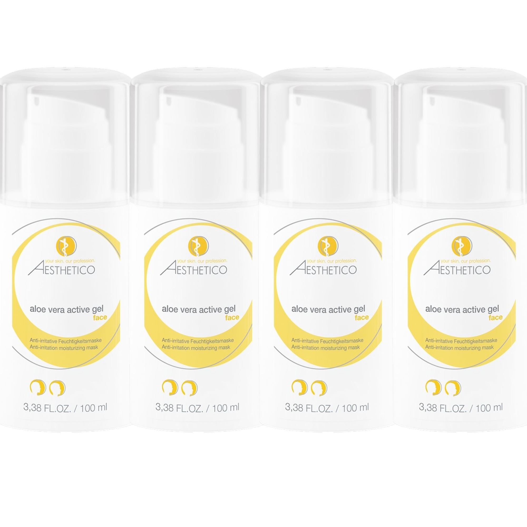 4er Pack - AESTHETICO aloe vera active gel 100ml (4x100ml)