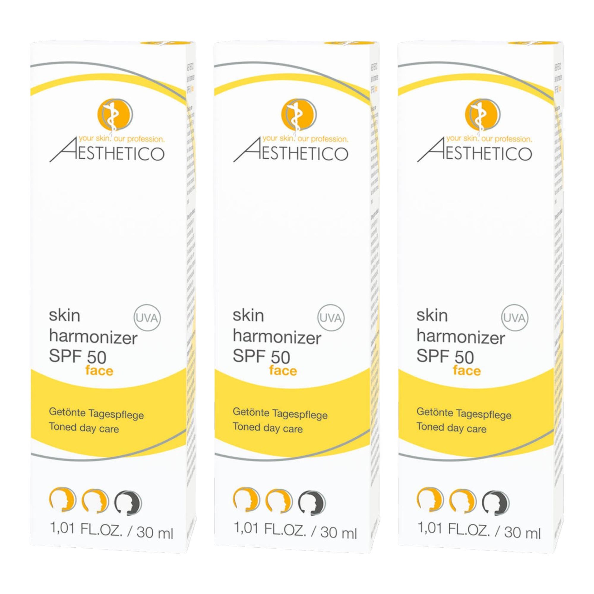 3er Pack - AESTHETICO skin harmonizer SPF50, 30ml (3x30ml)